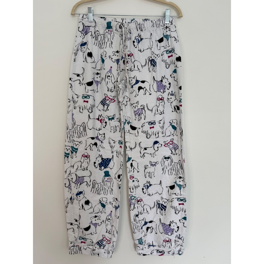 Pottery Barn Teen Flannel Pajama Sleep Pants Medium Dogs Party Hat Print